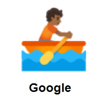 Person Rowing Boat: Medium-Dark Skin Tone on Google Android