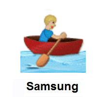 Person Rowing Boat: Medium-Light Skin Tone on Samsung