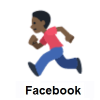 Person Running: Dark Skin Tone on Facebook