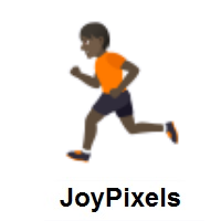 Person Running: Dark Skin Tone on JoyPixels