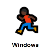 Person Running: Dark Skin Tone on Microsoft Windows