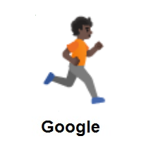 Person Running Facing Right: Dark Skin Tone on Google Android