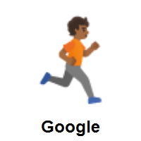 Person Running Facing Right: Medium-Dark Skin Tone on Google Android