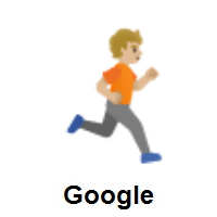 Person Running Facing Right: Medium-Light Skin Tone on Google Android