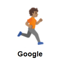 Person Running Facing Right: Medium Skin Tone on Google Android