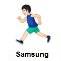 Person Running: Light Skin Tone on Samsung