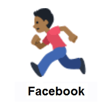 Person Running: Medium-Dark Skin Tone on Facebook