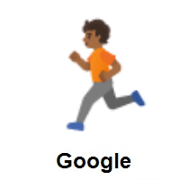 Person Running: Medium-Dark Skin Tone on Google Android