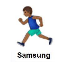 Person Running: Medium-Dark Skin Tone on Samsung