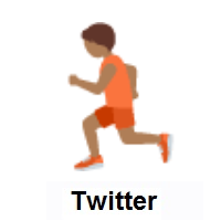 Person Running: Medium-Dark Skin Tone on Twitter Twemoji