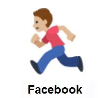 Person Running: Medium-Light Skin Tone on Facebook