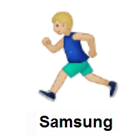 Person Running: Medium-Light Skin Tone on Samsung