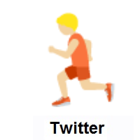 Person Running: Medium-Light Skin Tone on Twitter Twemoji