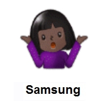 Person Shrugging: Dark Skin Tone on Samsung