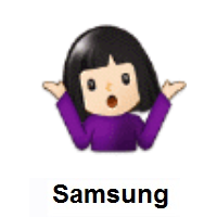 Person Shrugging: Light Skin Tone on Samsung