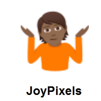 Person Shrugging: Medium-Dark Skin Tone on JoyPixels