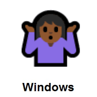 Person Shrugging: Medium-Dark Skin Tone on Microsoft Windows