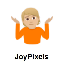 Person Shrugging: Medium-Light Skin Tone on JoyPixels