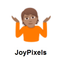 Person Shrugging: Medium Skin Tone on JoyPixels