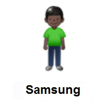 Person Standing: Dark Skin Tone on Samsung