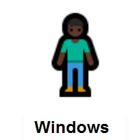 Person Standing: Dark Skin Tone on Microsoft Windows