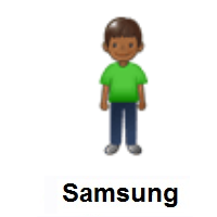 Person Standing: Medium-Dark Skin Tone on Samsung