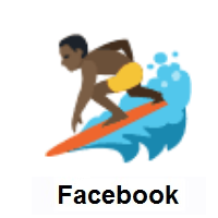 Person Surfing: Dark Skin Tone on Facebook
