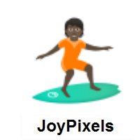 Person Surfing: Dark Skin Tone on JoyPixels