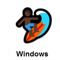 Person Surfing: Dark Skin Tone on Microsoft Windows