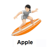 Person Surfing: Light Skin Tone on Apple iOS