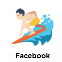 Person Surfing: Light Skin Tone on Facebook
