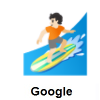 Person Surfing: Light Skin Tone on Google Android