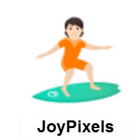 Person Surfing: Light Skin Tone on JoyPixels