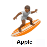 Person Surfing: Medium-Dark Skin Tone on Apple iOS