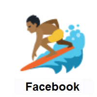 Person Surfing: Medium-Dark Skin Tone on Facebook