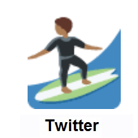 Person Surfing: Medium-Dark Skin Tone on Twitter Twemoji