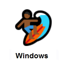 Person Surfing: Medium-Dark Skin Tone on Microsoft Windows