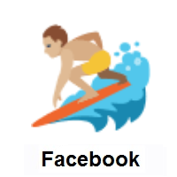 Person Surfing: Medium-Light Skin Tone on Facebook