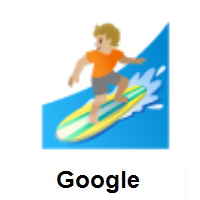 Person Surfing: Medium-Light Skin Tone on Google Android