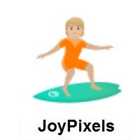 Person Surfing: Medium-Light Skin Tone on JoyPixels