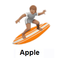Person Surfing: Medium Skin Tone on Apple iOS