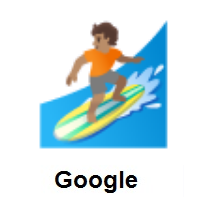 Person Surfing: Medium Skin Tone on Google Android