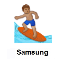 Person Surfing: Medium Skin Tone on Samsung