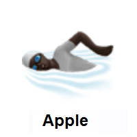 Person Swimming: Dark Skin Tone on Apple iOS