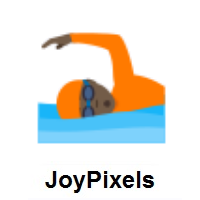 Person Swimming: Dark Skin Tone on JoyPixels