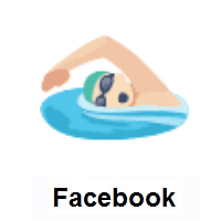 Person Swimming: Light Skin Tone on Facebook