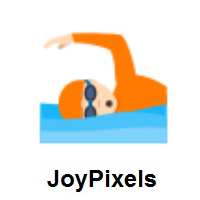 Person Swimming: Light Skin Tone on JoyPixels
