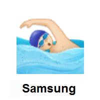 Person Swimming: Light Skin Tone on Samsung
