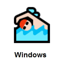 Person Swimming: Light Skin Tone on Microsoft Windows