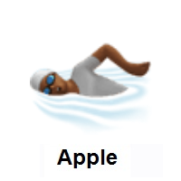 Person Swimming: Medium-Dark Skin Tone on Apple iOS